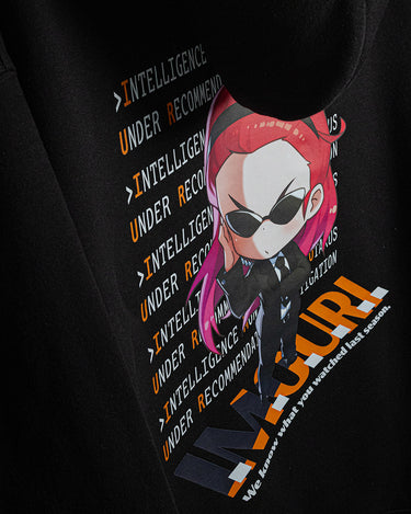 Secret Anime Agent Chibi on a Streetwear Hoodie