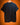 Black t-shirt on a hanger against an orange background