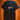 Black t-shirt with text saying I accidentally joined a secret anime club on a hanger against an orange background