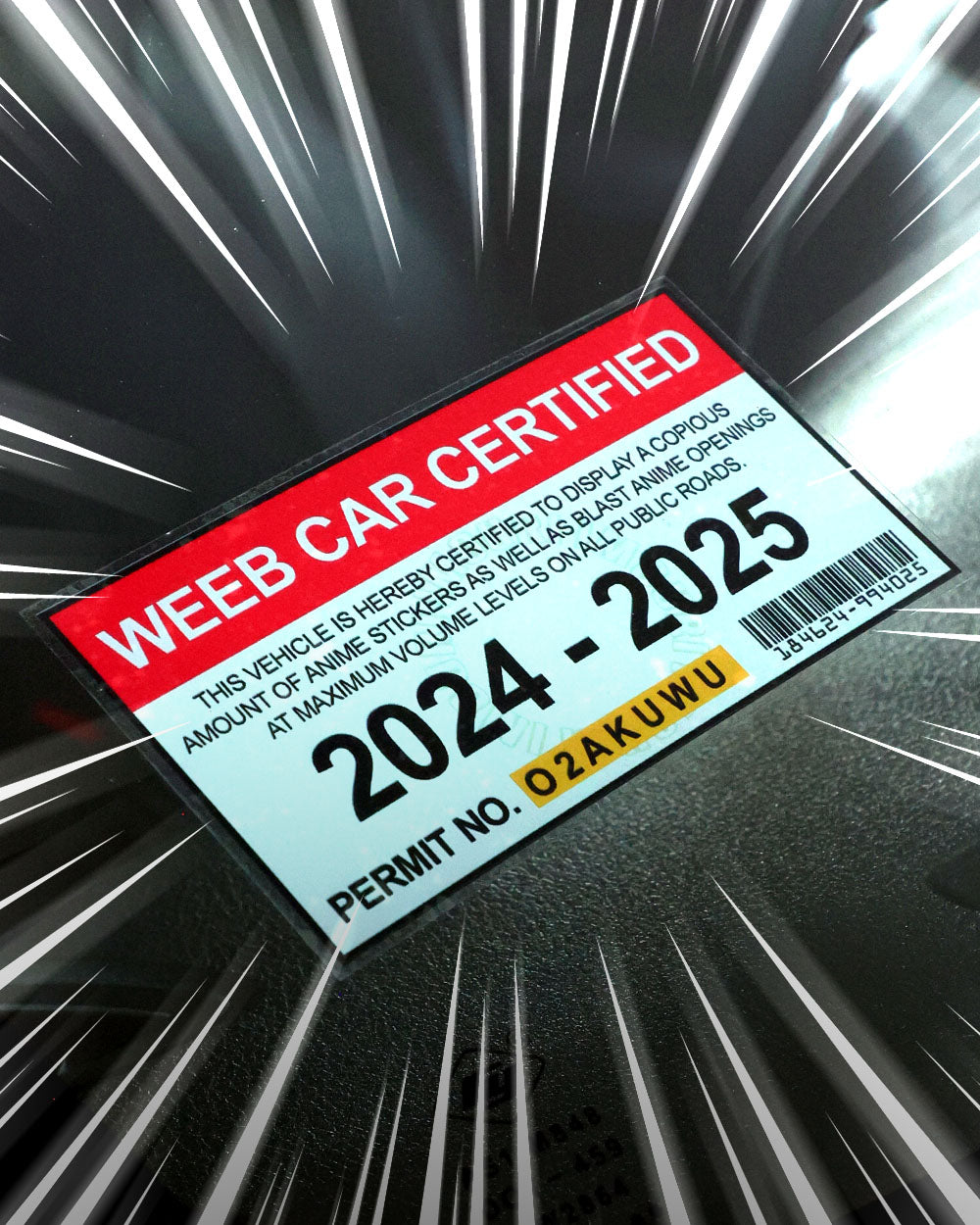 Weeb Car Certified Funny Anime Car Window Sticker | Imouri