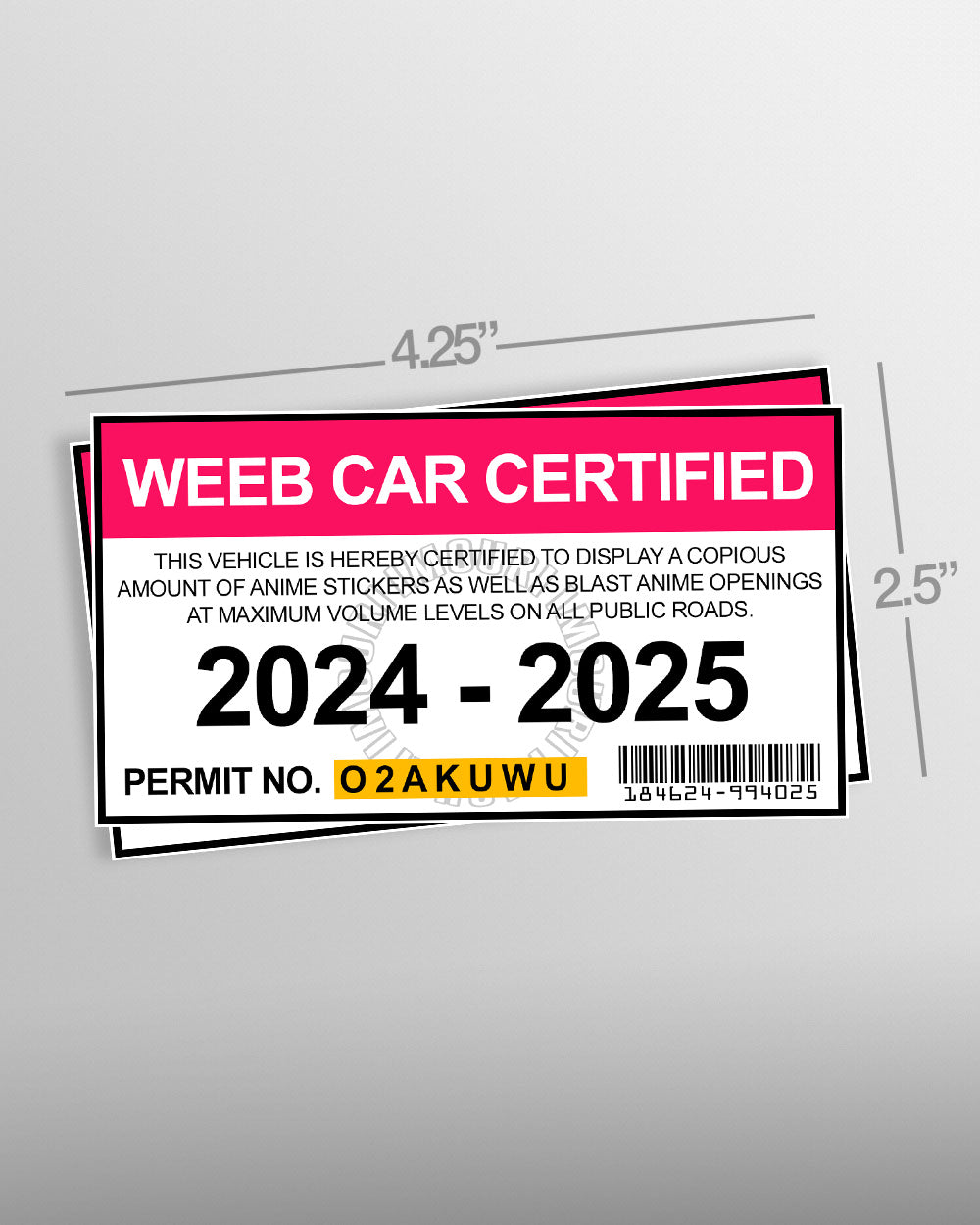 Weeb Car Certified Funny Anime Car Window Sticker | Imouri