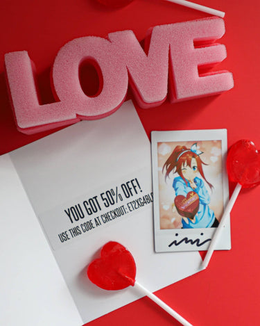 Anime Valentines Girl Polaroid
