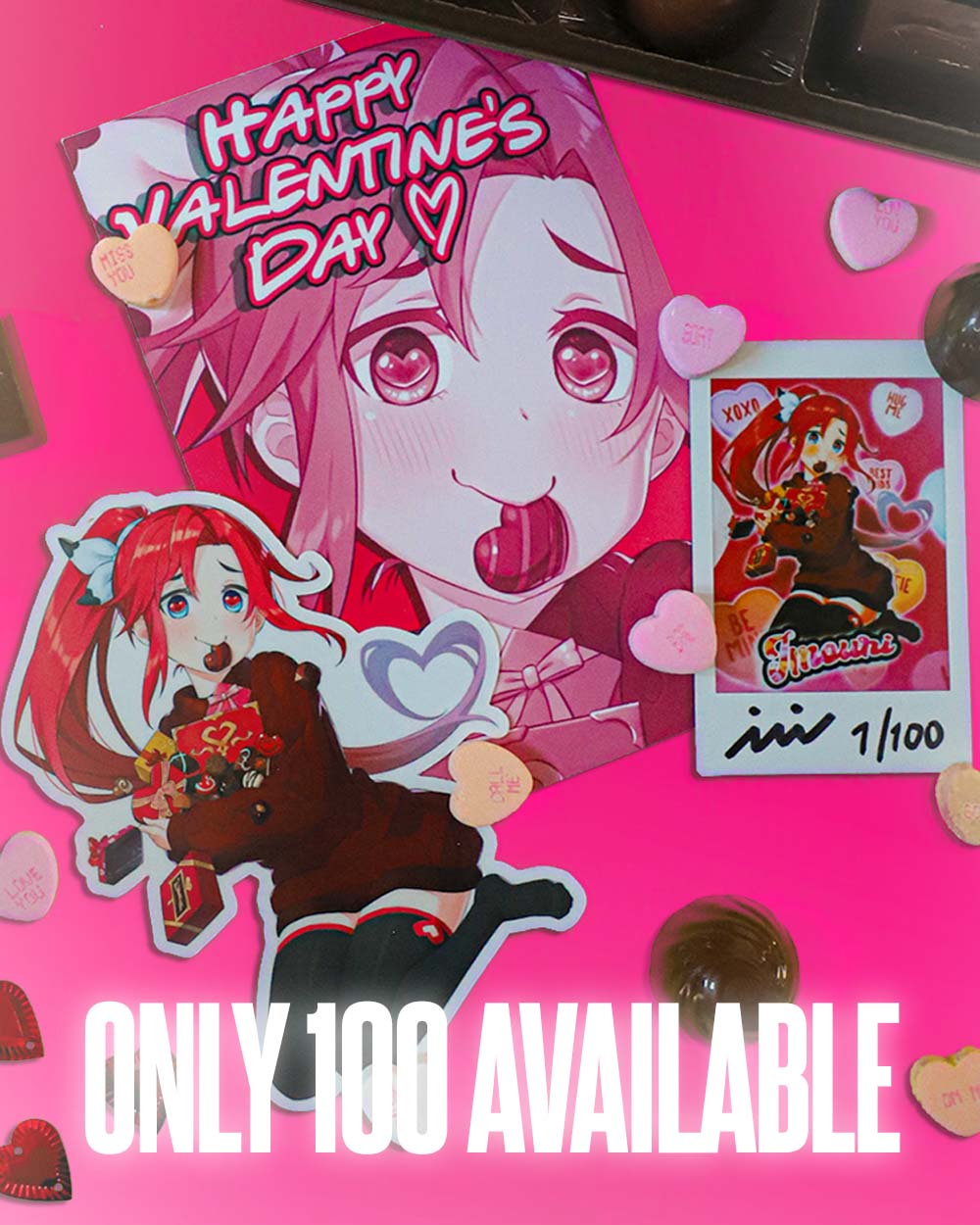 Imouri Chan Sweet Tooth Valentines Anime Girl Polaroid Package 2022