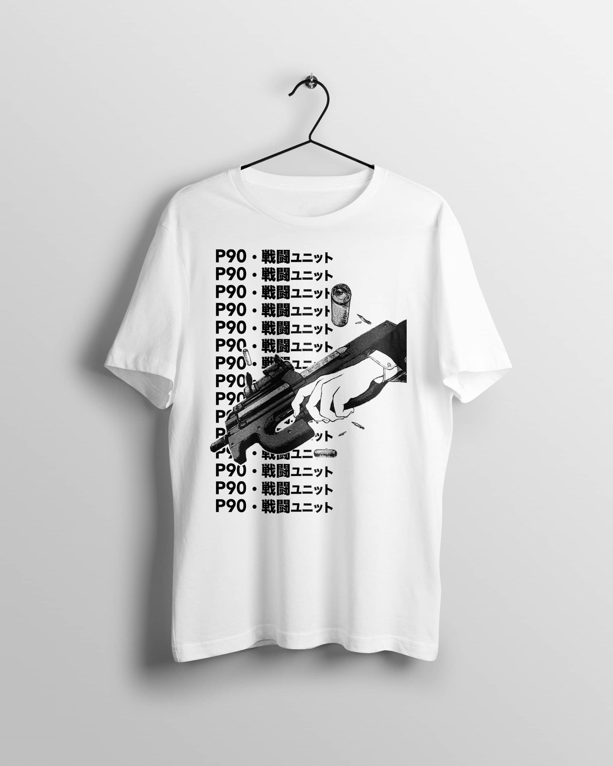 P90 Hip Hop Black & White Streetwear T-Shirt