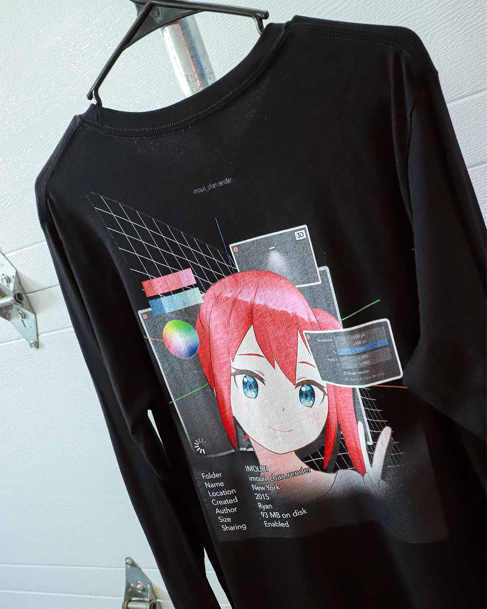 Rendering Long Sleeve Anime Shirt Imouri