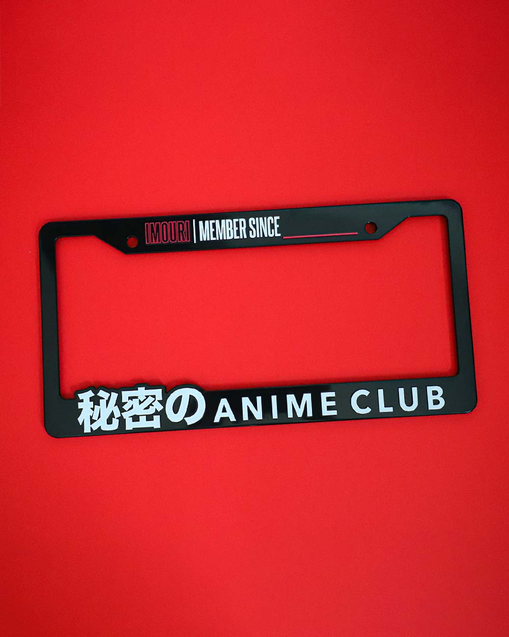Secret Anime Club License Plate Frame