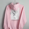Pink Anime Girl Lineart Hoodie